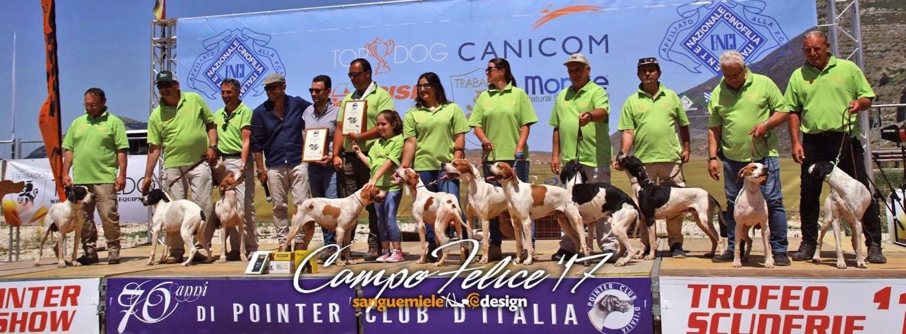 Campo Felice 2017, gruppo con Pointer della Cervara